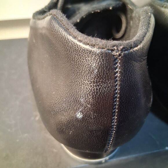 Star Tone Theatrical Tap Shoes Lace Up Black Kid's Unisex Heel Toe, Size 5M - Picture 12 of 13